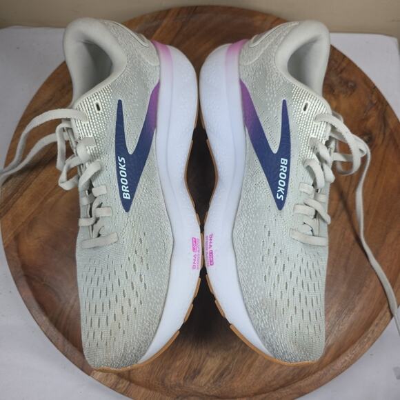 Brooks Ghost 16 White Estate Blue Womens Gray Size 8.5 Running Shoes 1204071B175 - Picture 7 of 13